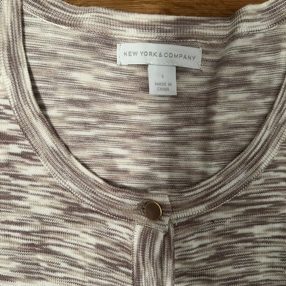 New York & Company Beige Marl Cardigan Size Small - Picture 6 of 6